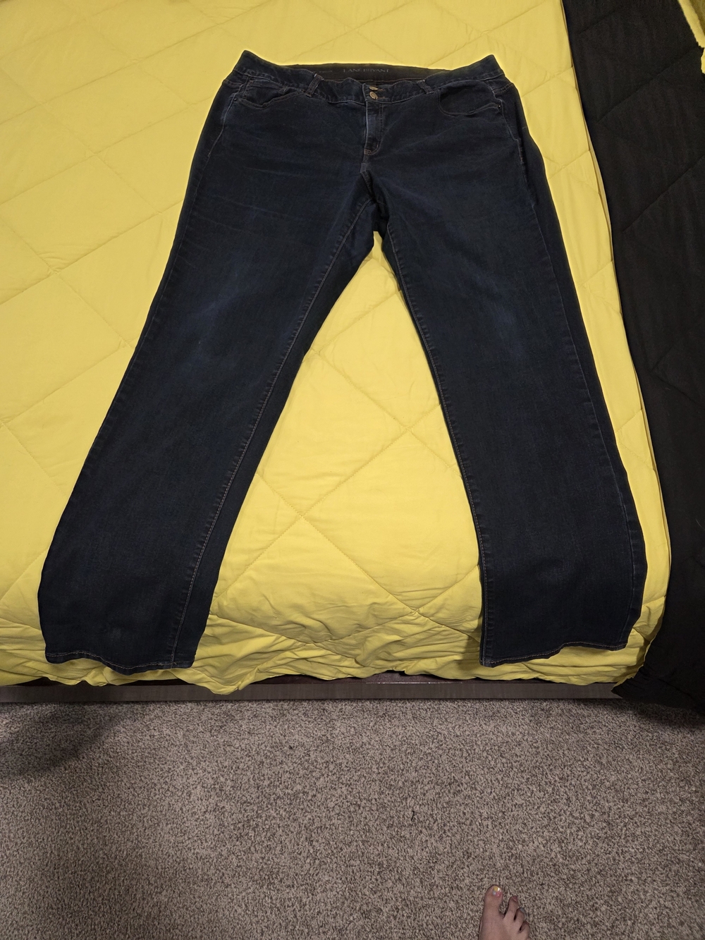 Lane Bryant Tighter Tummy Fit T3 Straight Leg Jeans Dark Wash Sz 22 Tall / Long